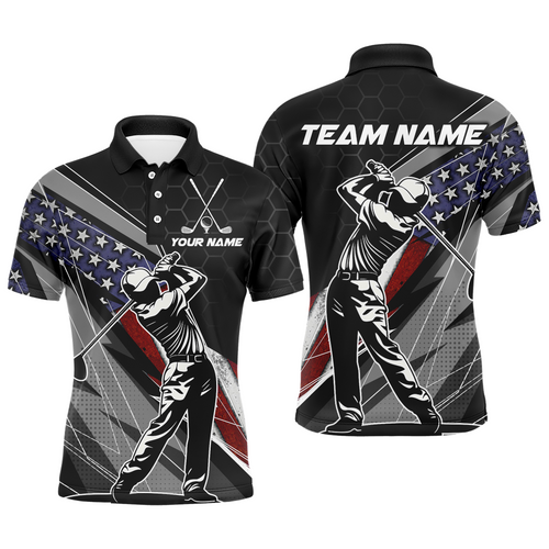 Custom American Flag Golf Polo Shirt for Men Women Golf Polo US Shirt Patriotic MMG42