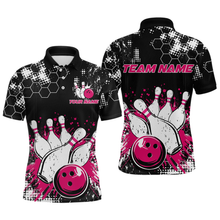 Load image into Gallery viewer, Pink Watercolor Bowling Shirts Men Women Team Custom Bowling Polo &amp; 1/4 Zip Shirt MBL60