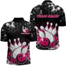 Load image into Gallery viewer, Pink Watercolor Bowling Shirts Men Women Team Custom Bowling Polo &amp; 1/4 Zip Shirt MBL60