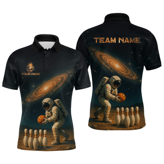 Astronaut Bowling Shirts for Men Women Team Custom Bowling Polo and Quarter Zip MBL152