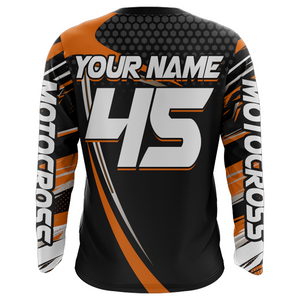 Motocross Racing Jersey Orange Upf30+ MX Racing Dirt Bike Jersey Kid Men Motorcycle XM173