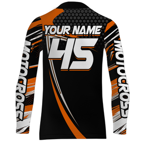 Motocross Racing Jersey Orange Upf30+ MX Racing Dirt Bike Jersey Kid Men Motorcycle XM173