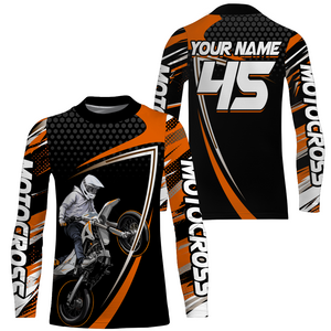 Motocross Racing Jersey Orange Upf30+ MX Racing Dirt Bike Jersey Kid Men Motorcycle XM173