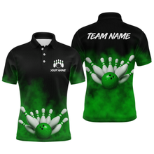 Load image into Gallery viewer, Green Smoke Bowling Shirts for Men Women Team Personalized Bowling Polo and Quarter Zip MBL130