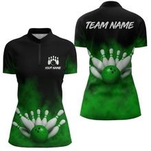 Load image into Gallery viewer, Green Smoke Bowling Shirts for Men Women Team Personalized Bowling Polo and Quarter Zip MBL130