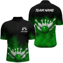 Load image into Gallery viewer, Green Smoke Bowling Shirts for Men Women Team Personalized Bowling Polo and Quarter Zip MBL130