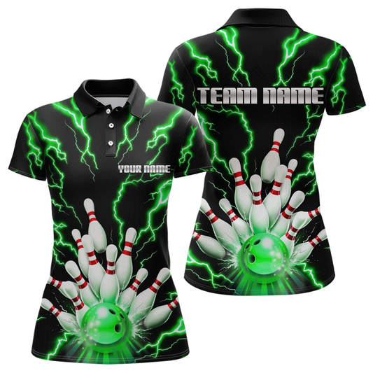 Thunder Lightning Green Bowling Shirt Custom Bowling Jersey for Men Women Team MBL66