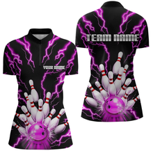 Load image into Gallery viewer, Thunder Lightning Pink Bowling Shirt Custom Bowling Jersey for Men Women Team MBL66