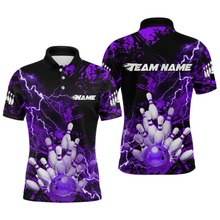 Load image into Gallery viewer, Purple Thunder Lightning Bowling Shirt Custom Colorful Bowling Jersey Men Women Team MBL67