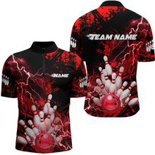 Load image into Gallery viewer, Red Thunder Lightning Bowling Shirt Custom Colorful Bowling Jersey Men Women Team MBL67