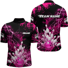 Load image into Gallery viewer, Pink Thunder Lightning Bowling Shirt Custom Colorful Bowling Jersey Men Women Team MBL67