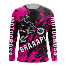 Load image into Gallery viewer, Dirt Bike Racing Jersey Pink Upf30+ Motocross Shirt Kid Girl Women Riding Jersey XM269