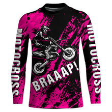 Load image into Gallery viewer, Dirt Bike Racing Jersey Pink Upf30+ Motocross Shirt Kid Girl Women Riding Jersey XM269
