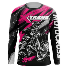 Load image into Gallery viewer, Pink Motocross Jersey Youth Women Men Upf30+ Dirt Bike Shirt Motorcycle Riding Shirt XM271