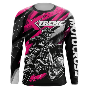 Pink Motocross Jersey Youth Women Men Upf30+ Dirt Bike Shirt Motorcycle Riding Shirt XM271