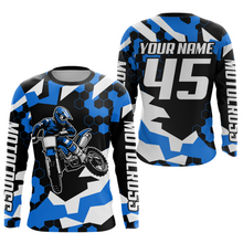 Load image into Gallery viewer, Custom Blue Motocross Jersey Racing Shirts for Men Kid Women Dirt Bike Shirts XM346