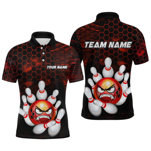 Angry Pin Red Bowling Shirts Custom Bowling Jersey for Men Women and Team MBL69