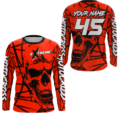 Motocross Racing Jersey Red Upf30+ Dirt Bike Shirt MX Off-Road Motorcycle Shirt XM291