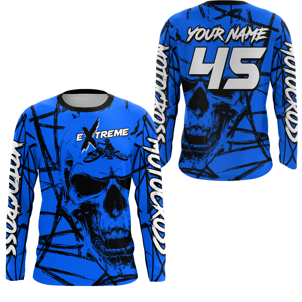 Motocross Racing Jersey Blue Upf30+ Dirt Bike Shirt MX Off-Road Motorcycle Shirt XM291