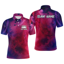 Load image into Gallery viewer, Blue and Pink Ink Bowling Shirts Custom for Women Men Team Bowling Jerseys MBL113
