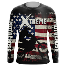 Load image into Gallery viewer, Patriotic American Flag Motocross Jersey Youth UPF30+ Extreme Dirt Bike Racing Shirt Kid Men Women XM124