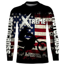 Load image into Gallery viewer, Patriotic American Flag Motocross Jersey Youth UPF30+ Extreme Dirt Bike Racing Shirt Kid Men Women XM124