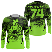Load image into Gallery viewer, Custom Motocross Racing Jersey UPF30+ Green Motorcycle Dirt Bike Jersey Off-Road Youth &amp; Adult XM129