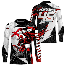 Load image into Gallery viewer, Custom Motocross Jersey Youth Mens UPF30+ Black Red Dirt Bike Shirt Racing Off-Road Shirt XM209