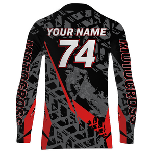 Red Motocross Racing Jersey Youth Men Kid UPF30+ Dirt Bike Motorcycle Off-Road Shirt XM138