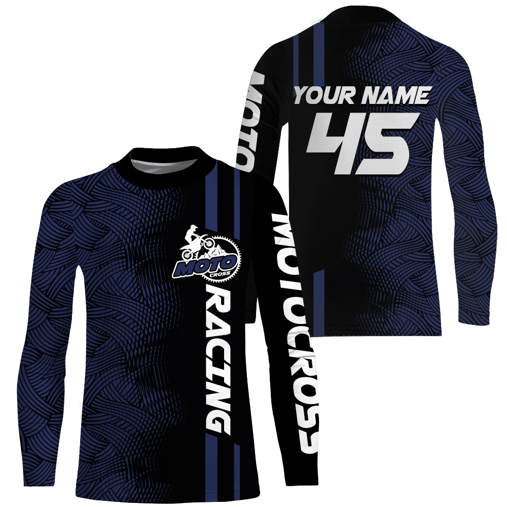 Custom Motocross Racing Jersey Adult&Kid Dirt Bike Blue Off-Road MX Shirt Motorcycle XM74