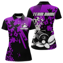 Load image into Gallery viewer, Custom Purple Butterflies Bowling Shirts for Men Women Bowling Jersey Team Name MBL79