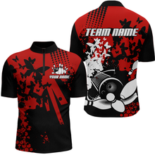 Load image into Gallery viewer, Custom Red Butterflies Bowling Shirts for Men Women Bowling Jersey Team Name MBL79