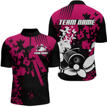 Load image into Gallery viewer, Custom Pink Butterflies Bowling Shirts for Men Women Bowling Jersey Team Name MBL79