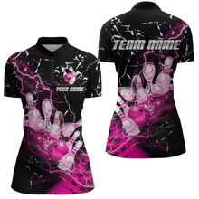 Load image into Gallery viewer, Custom Pink Lightning Bowling Shirts for Men Women Team Bowling Polo &amp; 1/4 Zip MBL80