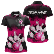 Load image into Gallery viewer, Customize Pink Bowling Shirts for Men Women Team Bowling Polo &amp; 1/4 Zip Shirts MBL81