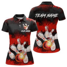 Load image into Gallery viewer, Customize Red Bowling Shirts for Men Women Team Bowling Polo &amp; 1/4 Zip Shirts MBL81