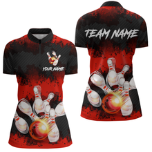 Load image into Gallery viewer, Customize Red Bowling Shirts for Men Women Team Bowling Polo &amp; 1/4 Zip Shirts MBL81