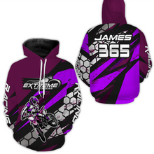 Load image into Gallery viewer, Purple Motocross Racing Hoodie Jersey for Men Women Dirt Bike Motorcycle Hoodie Zip MH51