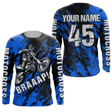 Load image into Gallery viewer, Motocross Racing Jersey Blue UPF30+ Youth Dirt Bike Shirt Men Kid Off-road Riding Shirt XM87