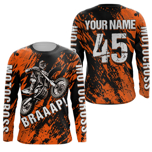 Motocross Racing Jersey Orange Upf30+ Dirt Bike Shirt Men Women Kid Off-Road Riding Shirt XM87