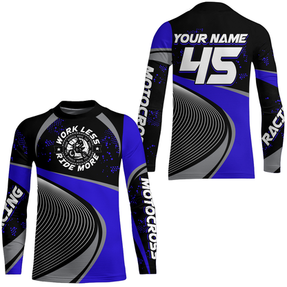 Motocross Racing Jersey Blue Upf30+ Dirt Bike Shirt Off-Road MX Racing Jersey XM296