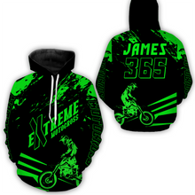Load image into Gallery viewer, Personalized Green Motocross Racing Hoodie Jersey For Men Women Dirt Bike Hoodie MH59
