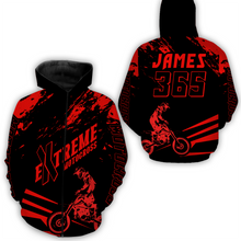 Load image into Gallery viewer, Personalized Red Motocross Racing Hoodie Jersey For Men Women Dirt Bike Hoodie MH59
