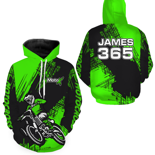 Green Motocross Racing Hoodie for Men Women Dirt Bike Hoodie Off-road Jersey MH140