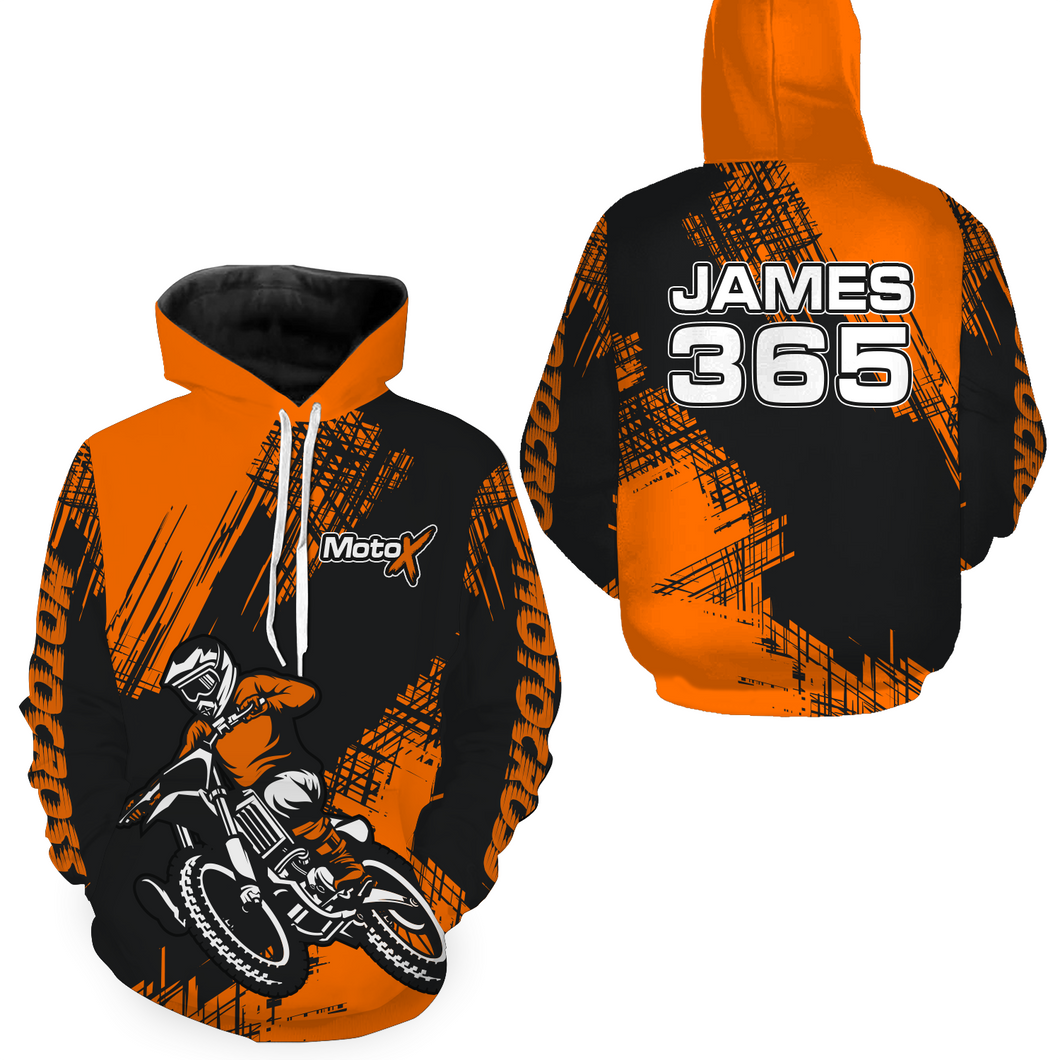 Orange Motocross Racing Hoodie for Men Women Dirt Bike Hoodie Off-road Jersey MH140