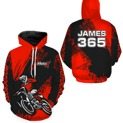 Red Motocross Racing Hoodie for Men Women Dirt Bike Hoodie Off-road Jersey MH140