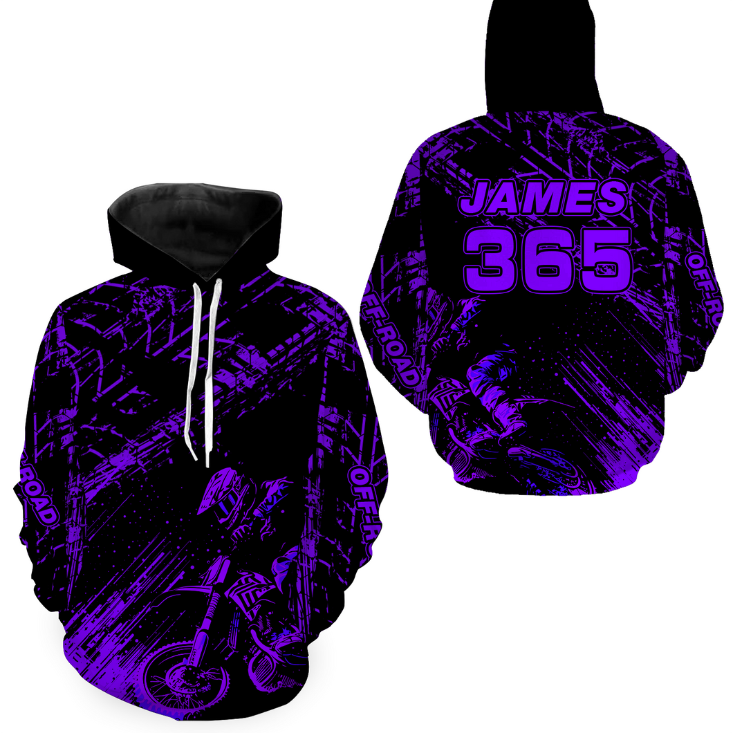 Purple Motocross Hoodie Jersey Custom for Men Women Motorcycle Dirt Bike Hoodie Zip MH146