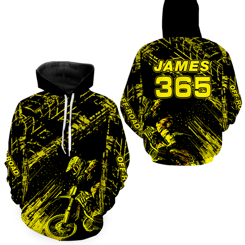 Yellow Motocross Hoodie Jersey Custom for Men Women Motorcycle Dirt Bike Hoodie Zip MH146