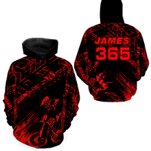 Load image into Gallery viewer, Red Motocross Hoodie Jersey Custom for Men Women Motorcycle Dirt Bike Hoodie Zip MH146