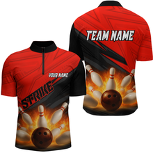 Load image into Gallery viewer, Custom Flaming Red Bowling Shirts for Women Men Team Bowling Polo &amp; Quarter Zip MBL99